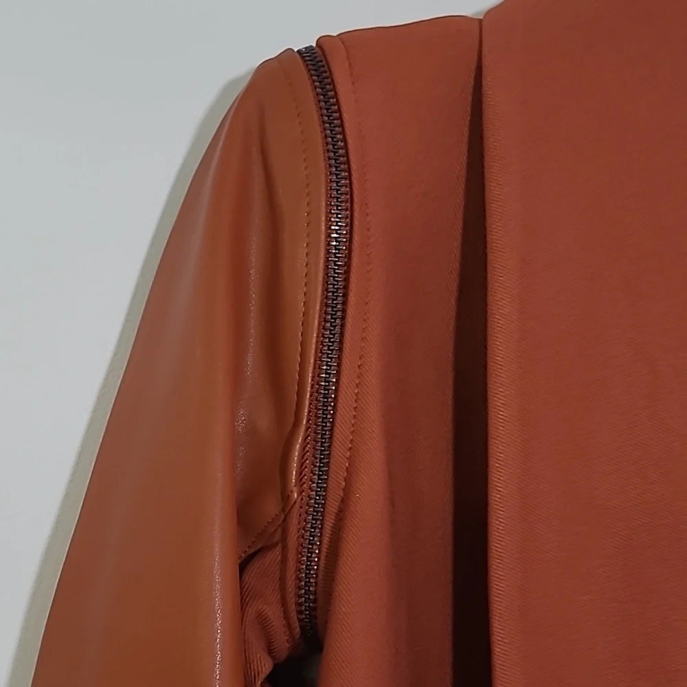 NWOT G by Giuliana copper colored cropped jacket Sz 2 or M - Picture 3 of 8